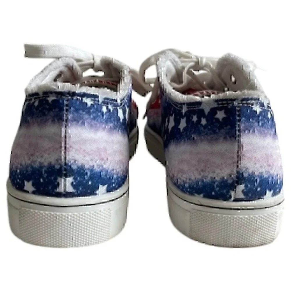 Patriotic American Flag Women’s Sneakers | Size 41 EU / 9.5 US | Red White Blue - Picture 5 of 9